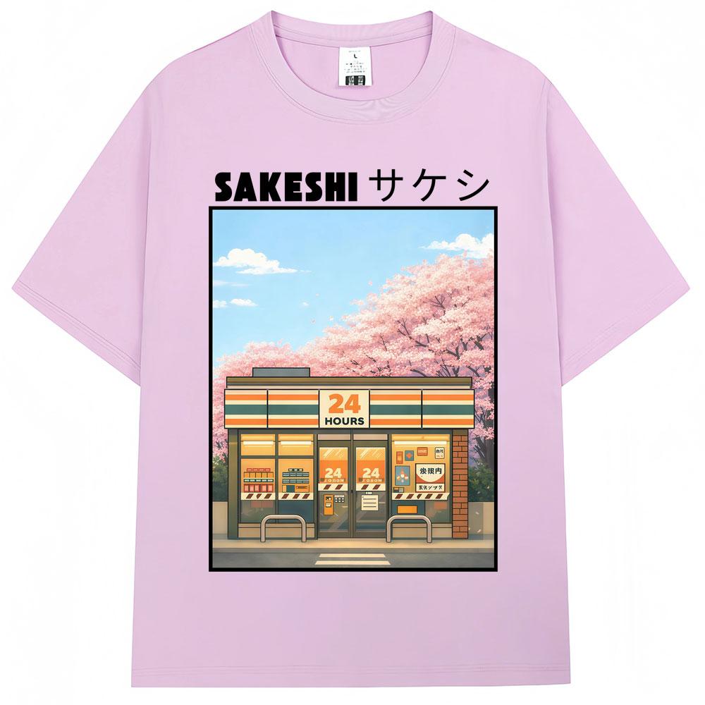 Japanese Style Konbini Convenience Store Graphic T Shirts Unisex Unisex Fashion Tokyo TShirts Oversized Cotton Casual T Shirt Gifts