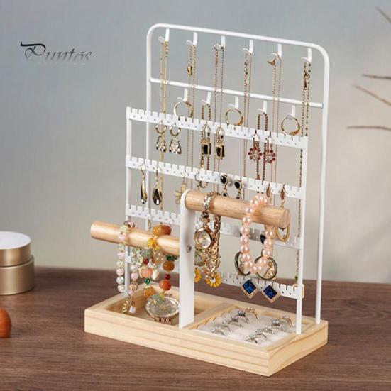 Decorative Jewelry Stand Rack Large Capacity Multi Tiers Stable Base Earrings Rings Necklaces Modern Organizer Bracelets Display Holder Shop Showcase