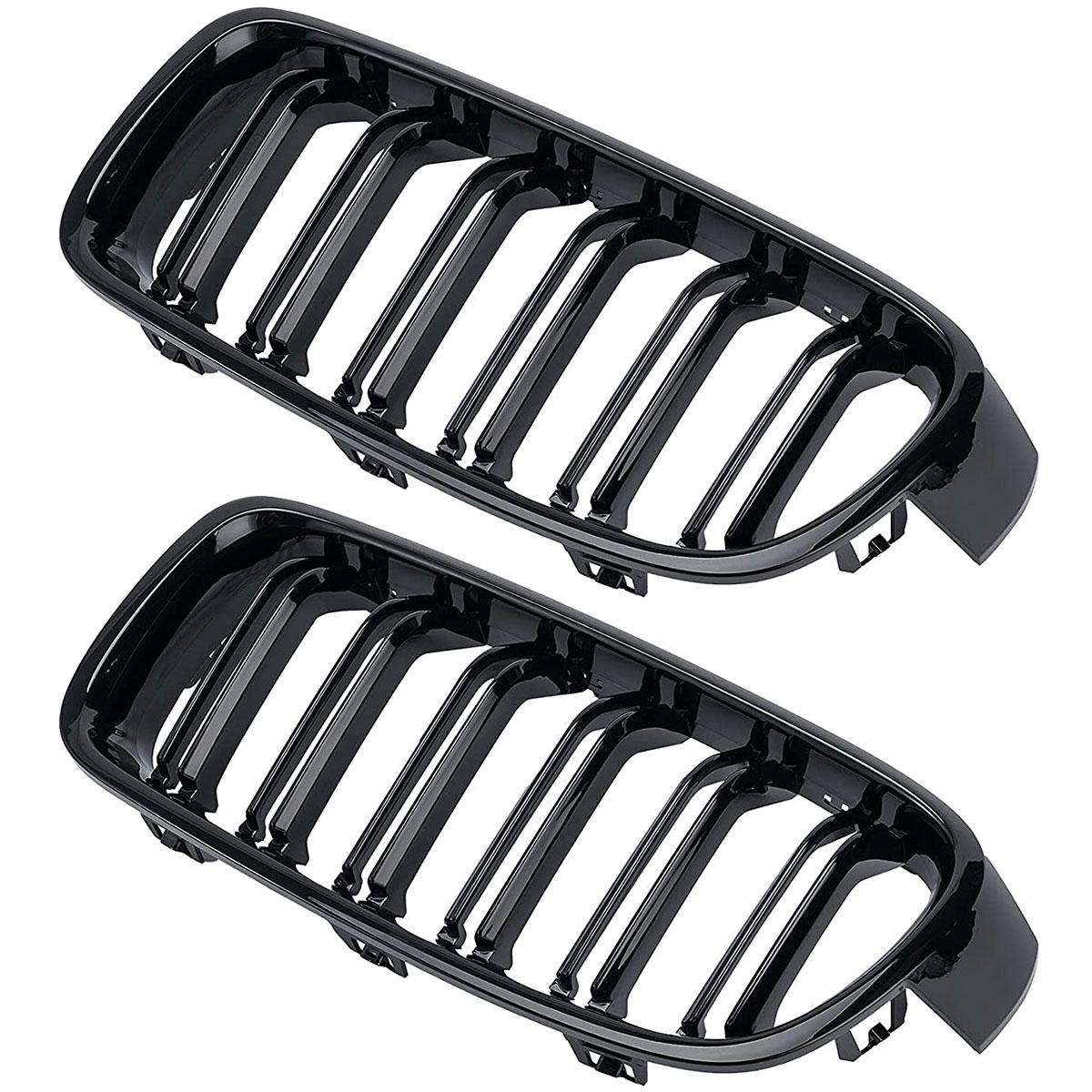 

1 пара накладок на переднюю решетку для BMW 3 серии F30 F31 320i 328i 330e 2013~2019 Декоративная отделка на переднюю решетку автомобиля с полосами