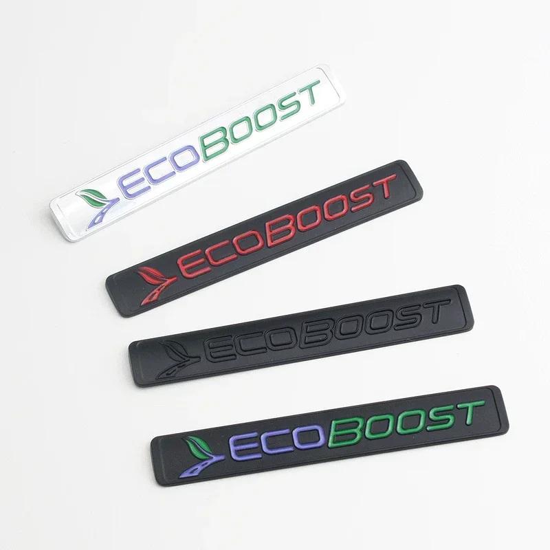 3D Metal Ecoboost Logo Rear Suitcase Badge Stickers for Ford Focus Fiesta Kuga Escape Mondeo Edge Ecosport