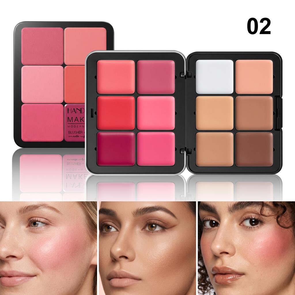 12barevná paleta korektorů a tvářenek Matná a rozjasňující konturovací paleta líčení Růžová paleta