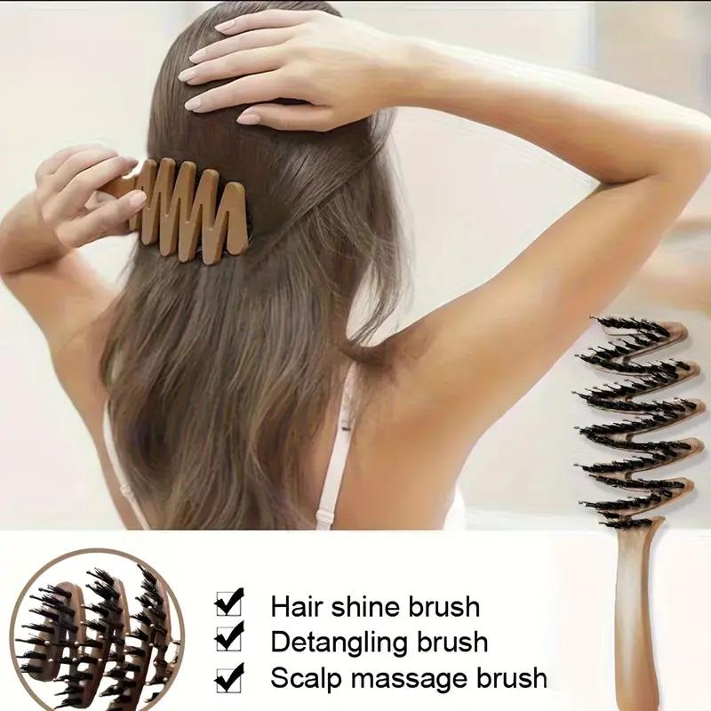 High-Quality Long-Handle Bristle Comb – Anti-Static Volumizing Hair Brush for All Hair Types, Smooth Full Hair