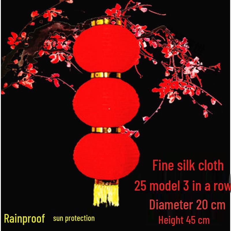 Festive Outdoor Red Lantern String