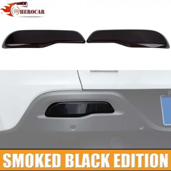 2PC Smoked Black Lens Rear Bumper Tail Fog Light Cover for Jeep Cherokee 2014-17
