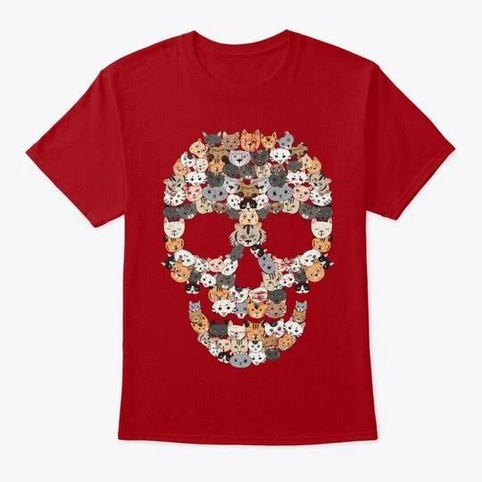 Skull Cats Creepy Feline TTshirt Made in the USA Size S to 5XL XL