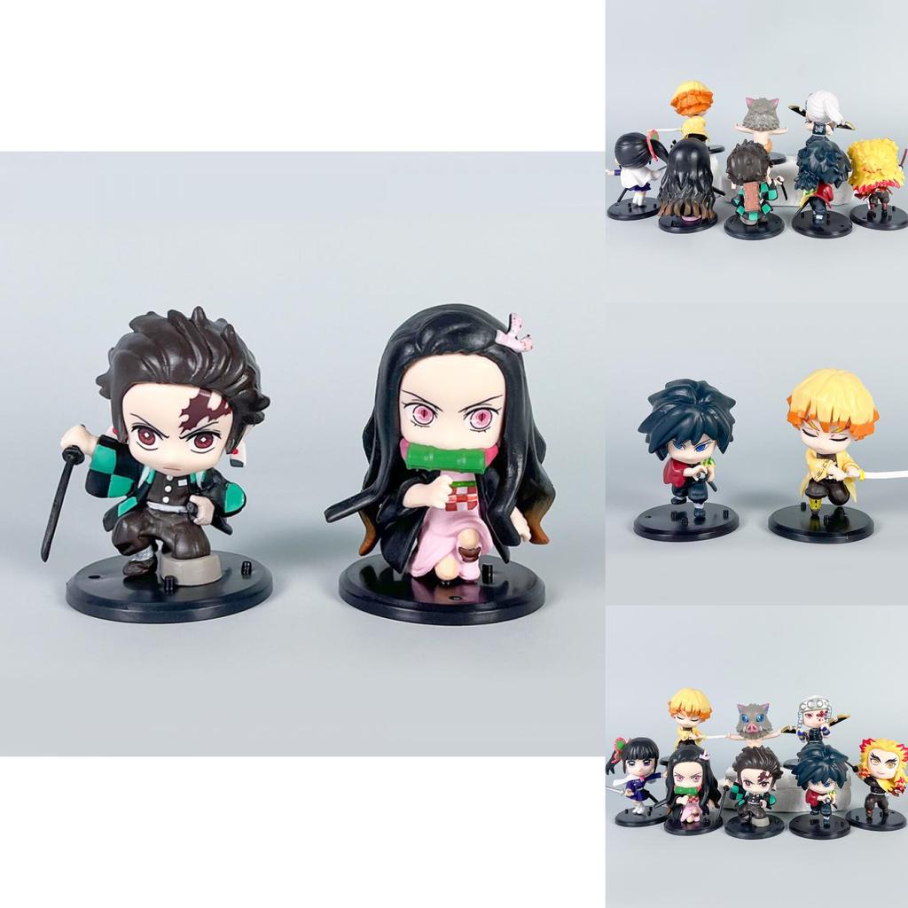 Demon Slayer Pvc Doll Set With 8 Q Characters For Anime Enthusiasts And Collectors
