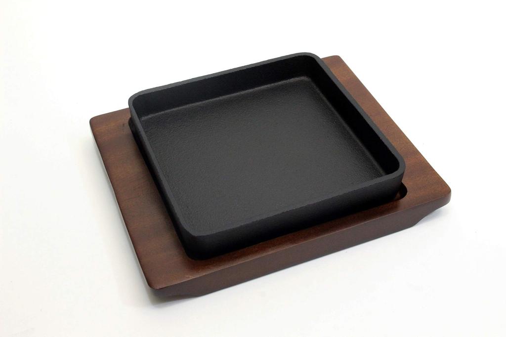 Castle Enterprises Ikenaga Iron Works Living with Iron Steak Plate, Square Steak, Iron Plate, IH Compatible, Gift Wrapping Available