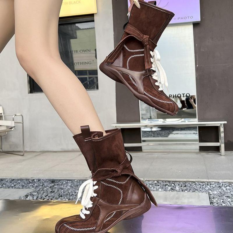 2026 Autumn and Winter Versatile Color Blocking Niche Design Boots Outdoor Workwear Women's Boots