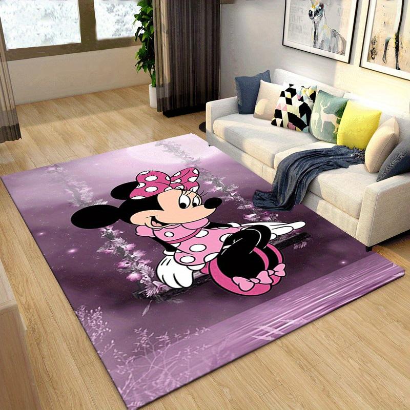 1pc Minnie Pattern Area Rug Soft Flannel Floor Mat for Living Room,Office,Bedroom and Carpet,Sofa Coffee Table Floor Mat