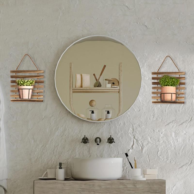 1PC Decorative Rustic Wooden Climbing Frame Flower Rack Space-Saving Vertical Garden Wall Decor Wood S/M/L