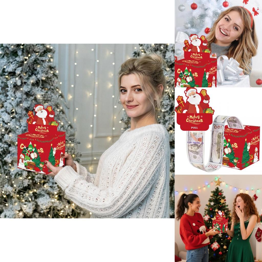 Red Santa Christmas Party Decoration Box With Paper Material For Festive Gift Storage