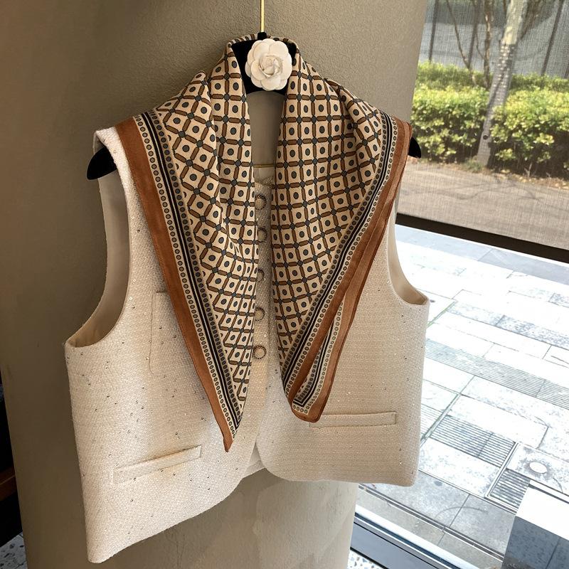 Stylish Polka Dot Plaid Versatile Neck Scarf Comfortable Decorative Neck Wear For Women