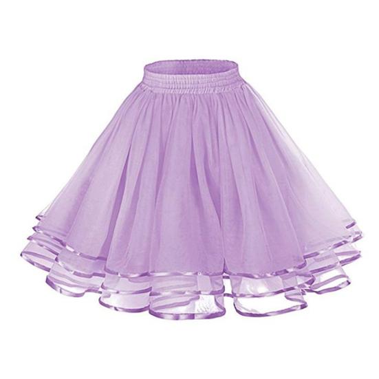 Síťovaná tylová sukně s elastickým pasem Jednobarevná třívrstvá princezna sukně Cosplay Svatební večírky