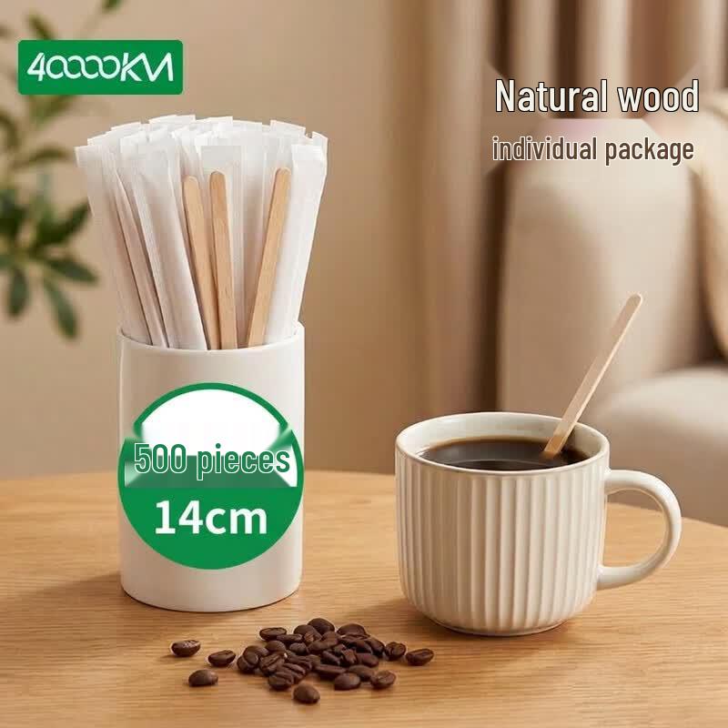 Individually Wrapped Disposable Wooden Coffee Stirring Sticks