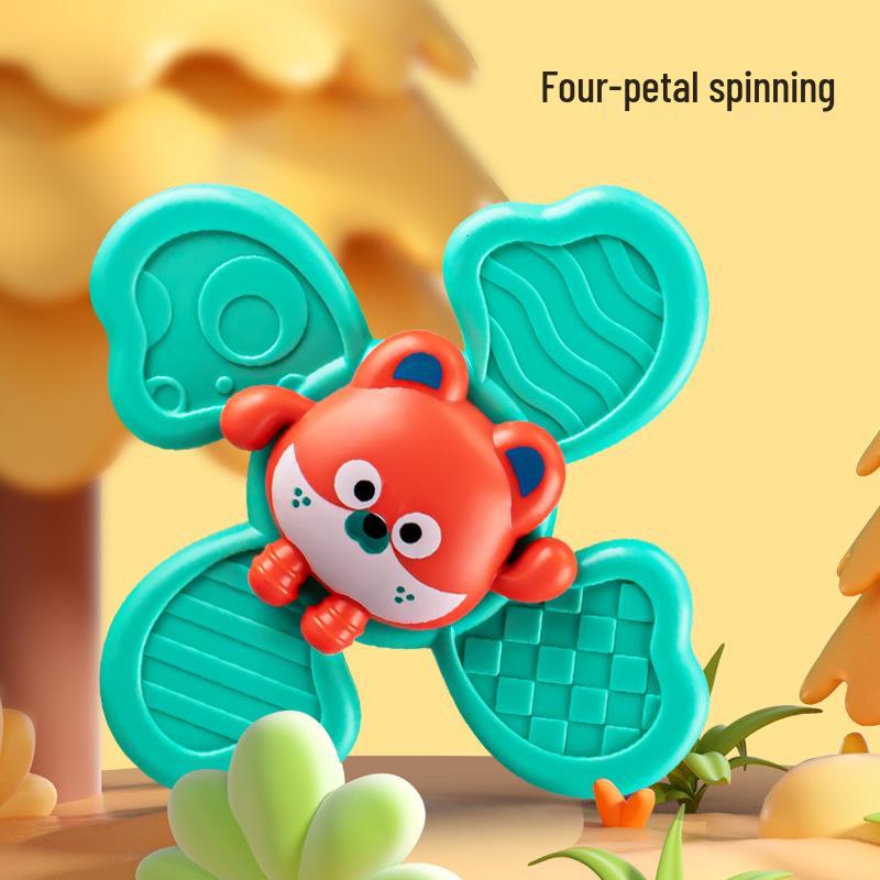 Children's Baby Dining Table Toy: Suction Cup Spinner and Cartoon Rotating Top