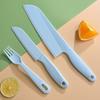 Non-slip Plastic Kitchen Knife for Cutting Fruits, Knife Set for Chopping Vegetables, Chopping Board, and Baby Food Set.