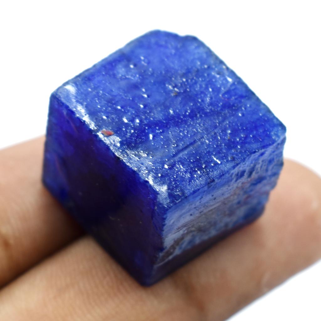 293.20 Ct Natural Sapphire Blue Rough Cube Cut Loose Gemstone CERTIFIED R-11-R