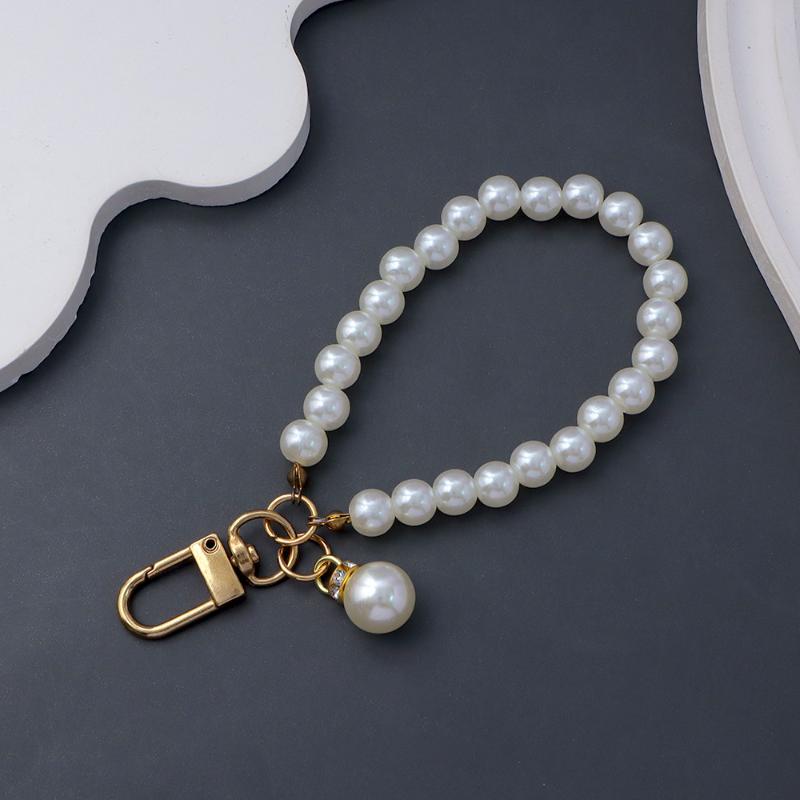 Anti-Drop Mobile Phone Chain Hanging Cord Keychains Beaded Pearl Lanyard Anti-Lost Keyrings Phone Case Chain Jewelry Gifts