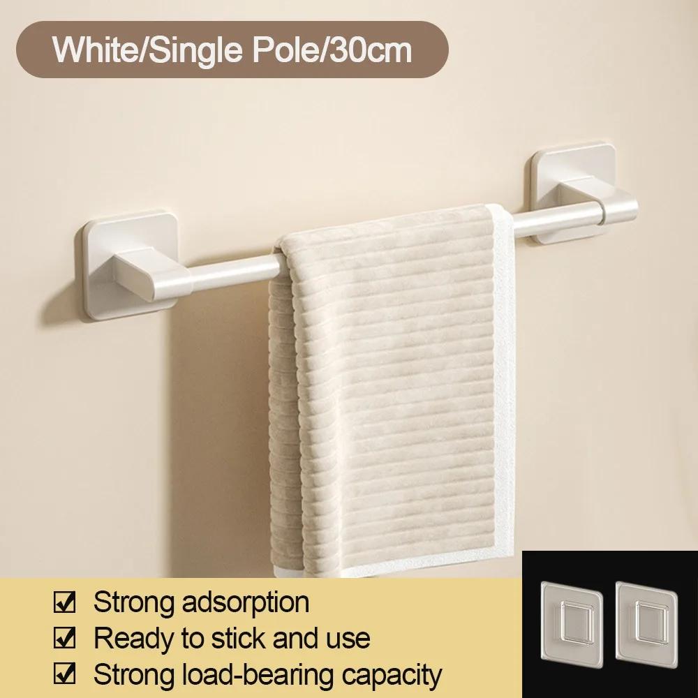 Superior Quality Aluminum Towel Rack Wall Mounted 30CM/40CM Towel Storage Hanger Paste Strong Load-bearing Bathroom Organizer