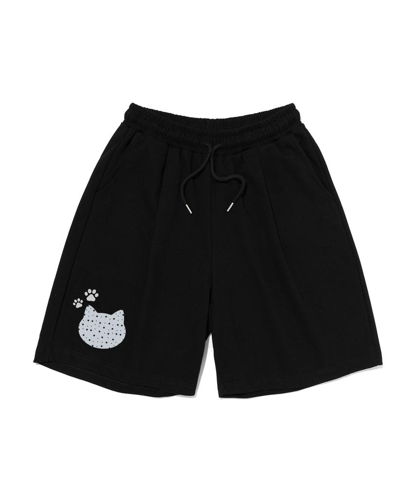 ROIDESROIS Minimal Cat Dot Shorts (Black)