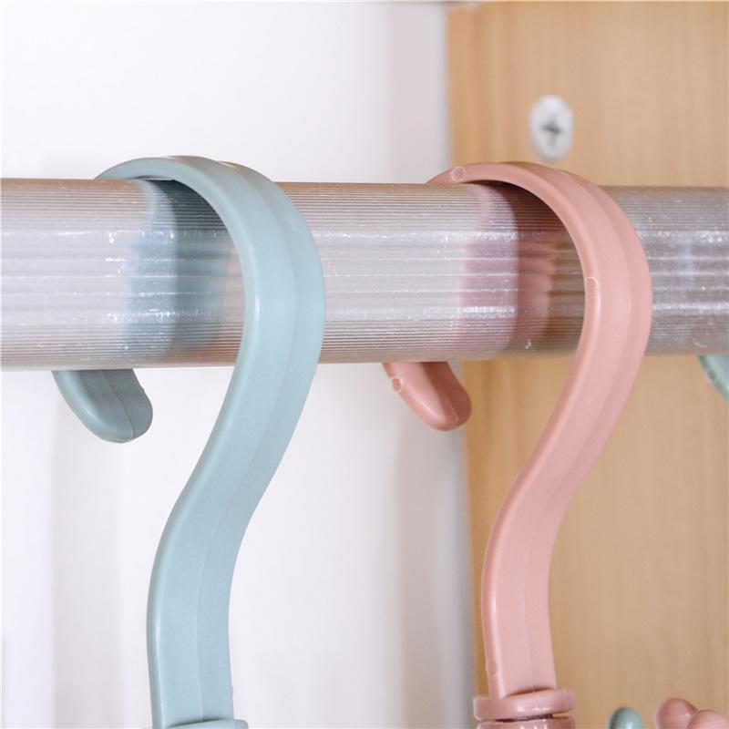 Rotating Hook Four-claw Multi-functional Wardrobe Bag Hook Plastic 4-claw Silk Scarf Tie Hook Storage Hanger, Hook
