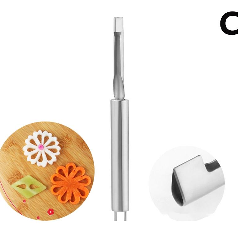 1/3Pcs Carving Tool Stainless Steel Carving Knife Fruit And Vegetable Carving Knife Semicircle Water Drop Petal Shape