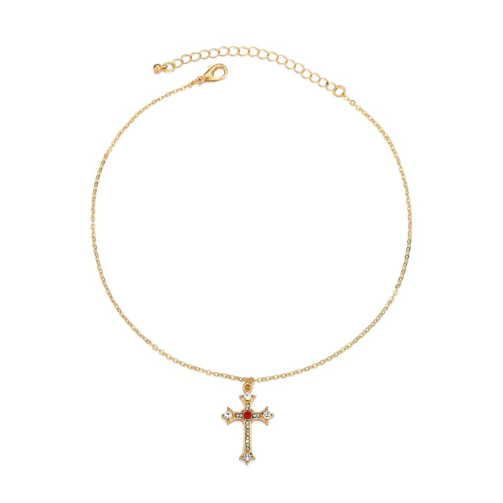 Holiday Style Necklace, Fashionable Light Luxury Cross Pendant, Fringed Long 3-Piece Set Item.