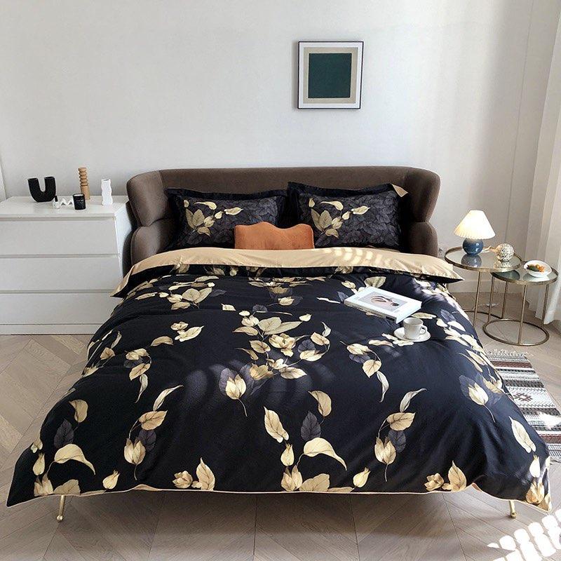 100% Egyptian Cotton Bedding Set 800TC Duvet Cover Set with Bed Sheet and Pillowcase, Vintage Oil Printing Style, Luxury Sheets