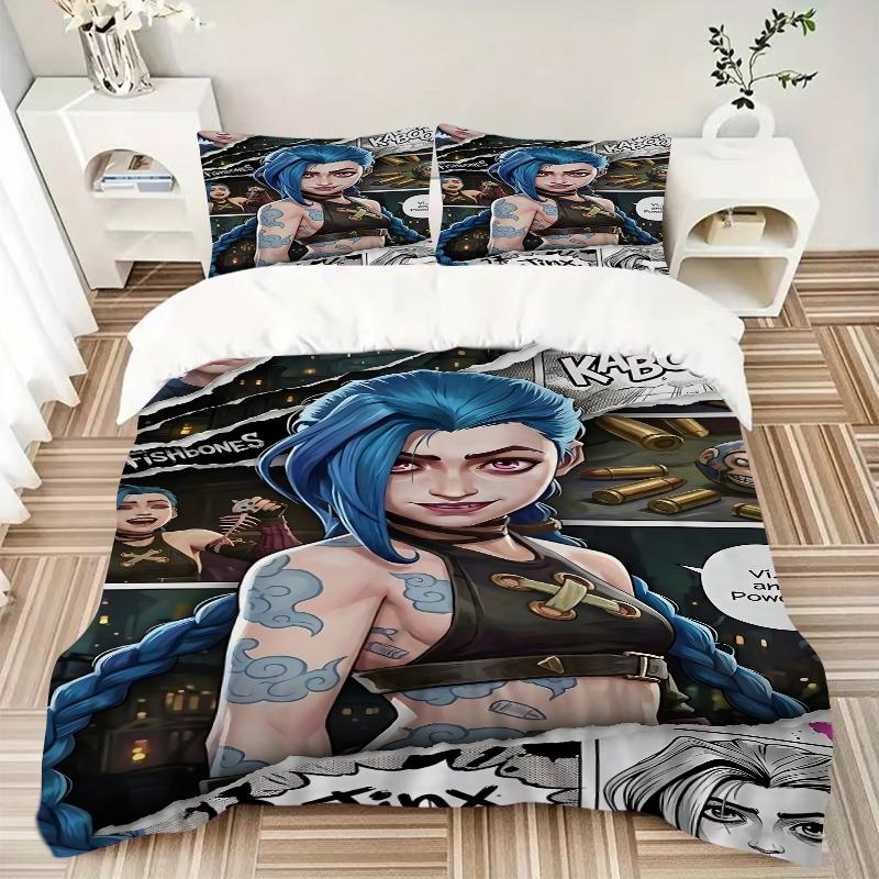 3Pcs Superheroine Power Up Bedding Sets For All Sizes New 3D Printed Bed Cover Comforter Duvet Cover Pillowcase Bedroom Decoration