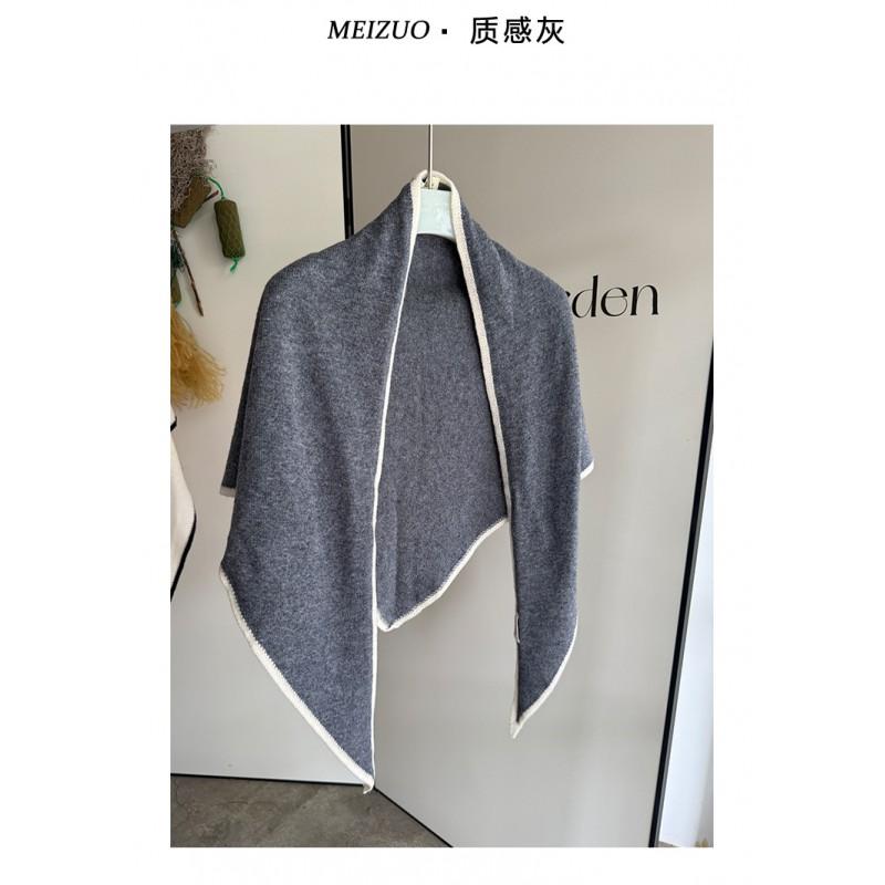 Womens Wool Shawl Scarf Hybrid Wrap Pure Solid Color Warm Winter Accessory OL Style 175cm Length