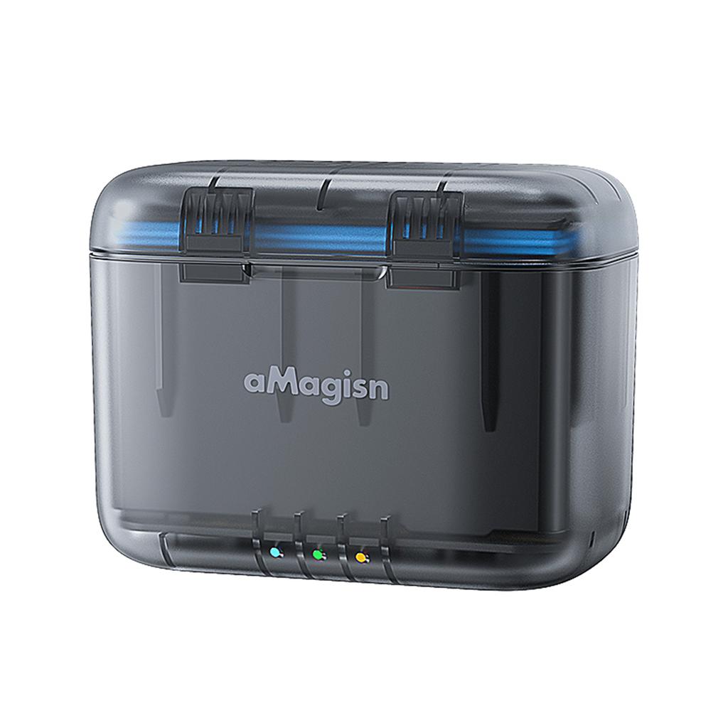 aMagisn AD13 A 2 slot Battery Charger Portable Battery Charging Box Battery Charging Case with TF Card Storage Slots