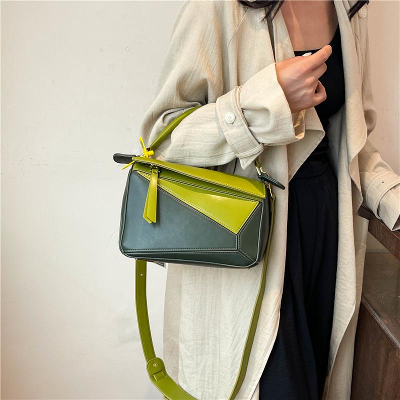 New Women's Handbag Geometric Contrasting Color Shoulder Bag Crossbody Bag Ladies Designer Luxury Bag  Sac De Luxe Femme