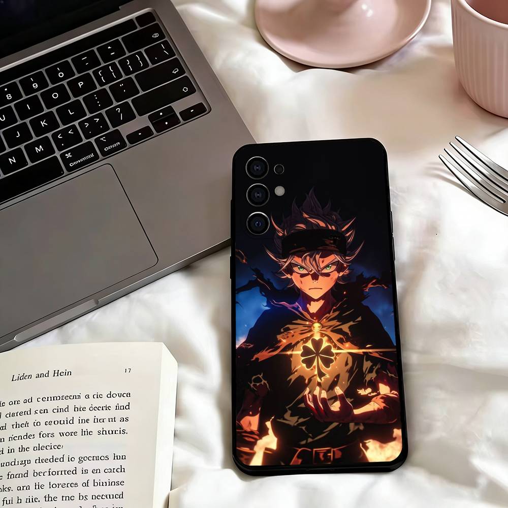 Black C-Clover A-Asta-a Phone Case For Samsung S25,S24,S21,S22,S23,S30,Ultra,S20,Plus,Fe,Soft Silicone Black Cover