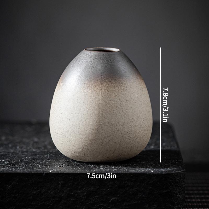 Japanese Ceramic Vase Handmade Retro Flower Vases Simple Mini Bud Vase Wedding Flower Arrangement Living Room Home Decoration