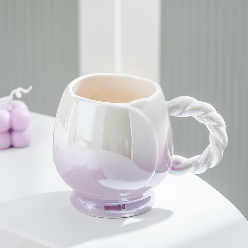 

Кружка Цветок Высококачественная Керамическая Чашка Бытовая Чашка для Кофе Завтрака Чашка для Воды Подарок на День Рождения Девочки Сувенир 301-400ml