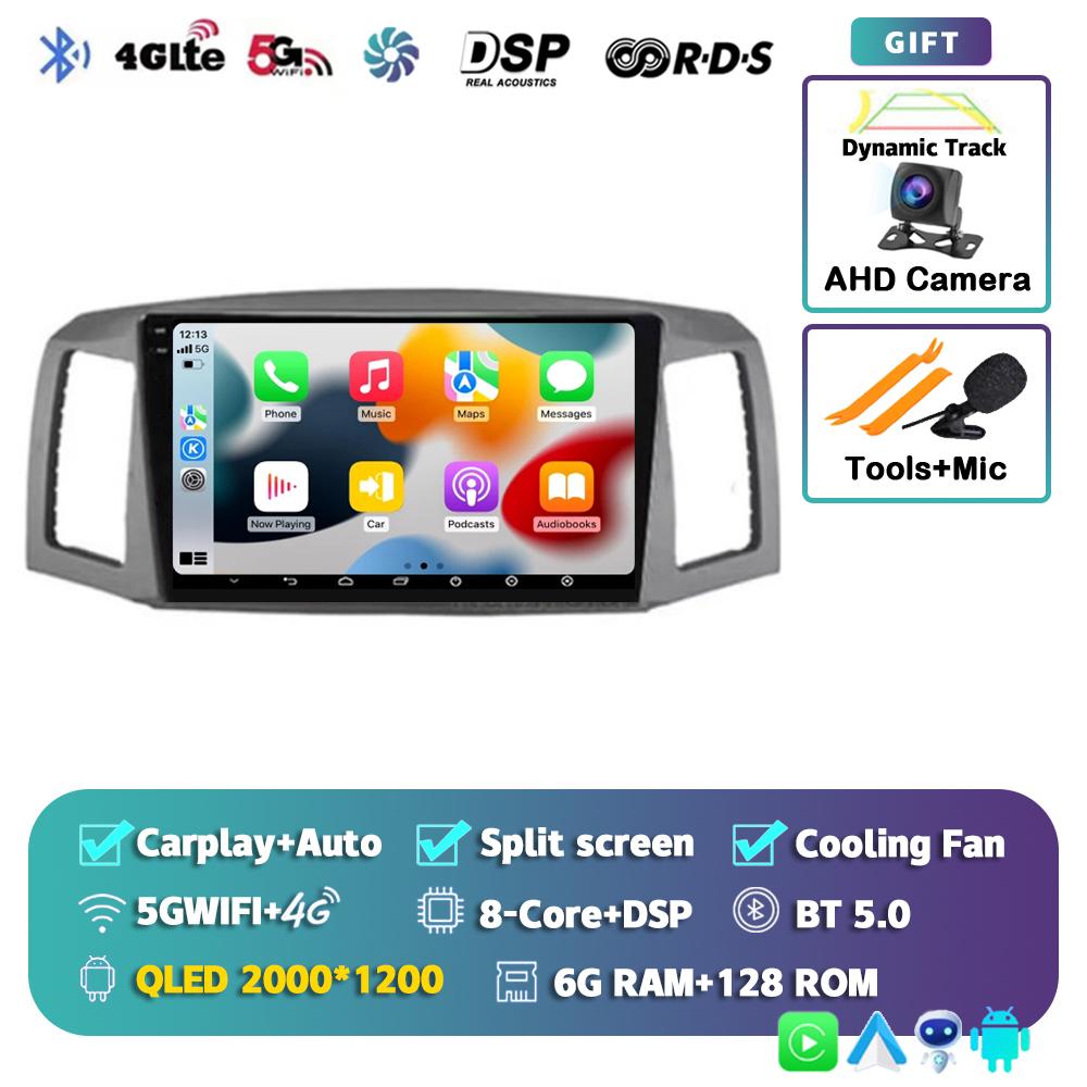 Android 14 Carplay Auto 4G For Jeep Grand Cherokee 2004 2005 2006 2007 Car Radio GPS Multimedia Video Player DSP Stereo No 2Din