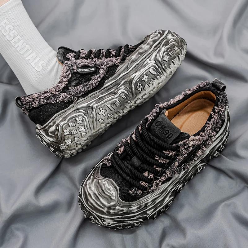 Trendy  Spring New Versatile Fabric Thick Bottom Height Increasing Casual Sports Super Hot Casual Men's Shoes