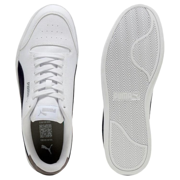 Puma Shuffle Fashion Comfortable Thin Sole Wear-Resistant Low-Top Skate Shoes Unisex Sneakers Black White 309668-38