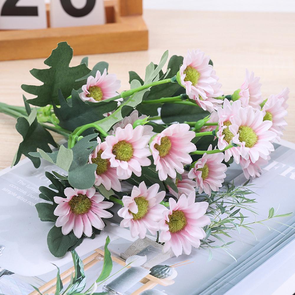 Artificial Flowers Silk Daisy Bouquet Christmas Decorations Home vase table Wedding bridal bouquet Decorative Household Products