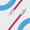 Spring Coil Data Cable For Type C Devices, 120W Fast Charging, Metal Housing Plugs Charging Cord Stretchable