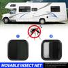600x600mm RV Rounded Black Aluminium Alloy Sliding Window UV Resistant Removable Insect Screen for Caravan  RV