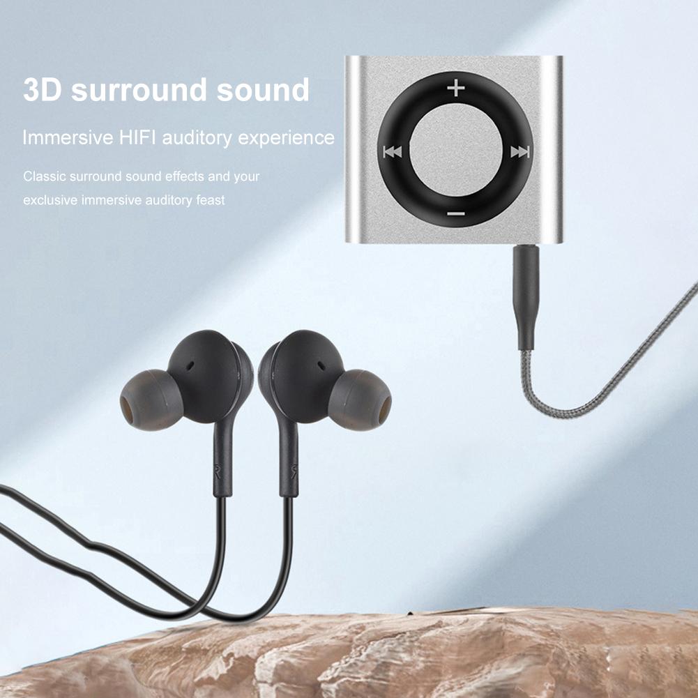 Mini MP3 Music Player Metal Clip-on Walkman Build In Speaker Rechargeable MP3 Player with Headphone Support TF Card for Students