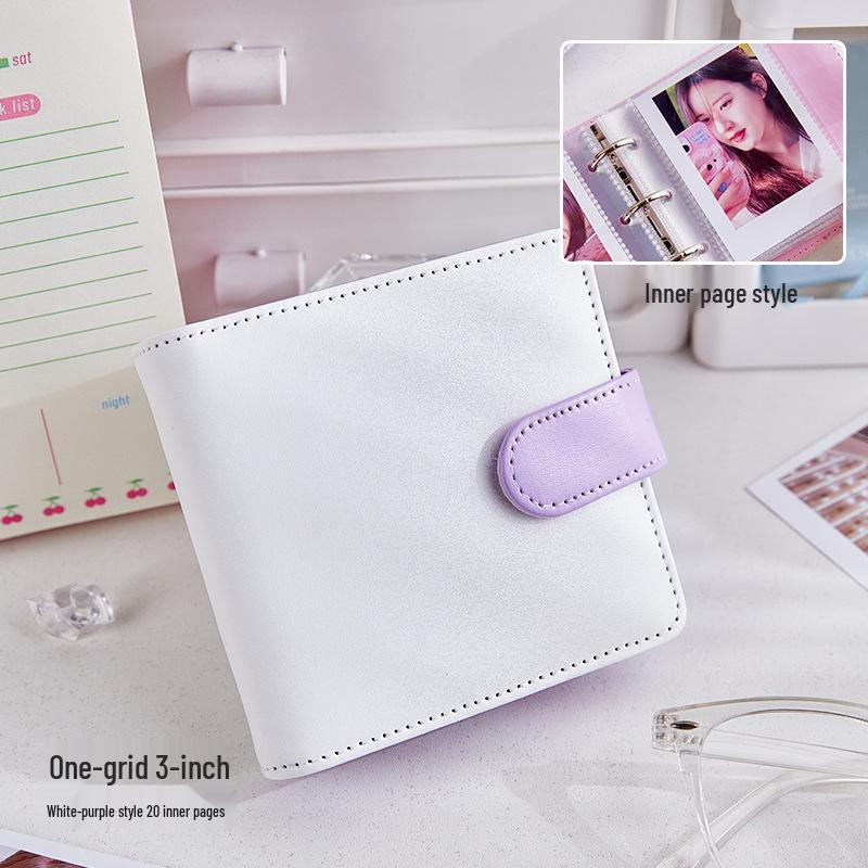 

Корейский альбом для карточек формата А5 с 4 карманами и магнитной застежкой - Идеально для DIY, полароидных фото и коллекционирования айдолов (Стиль ИНС)