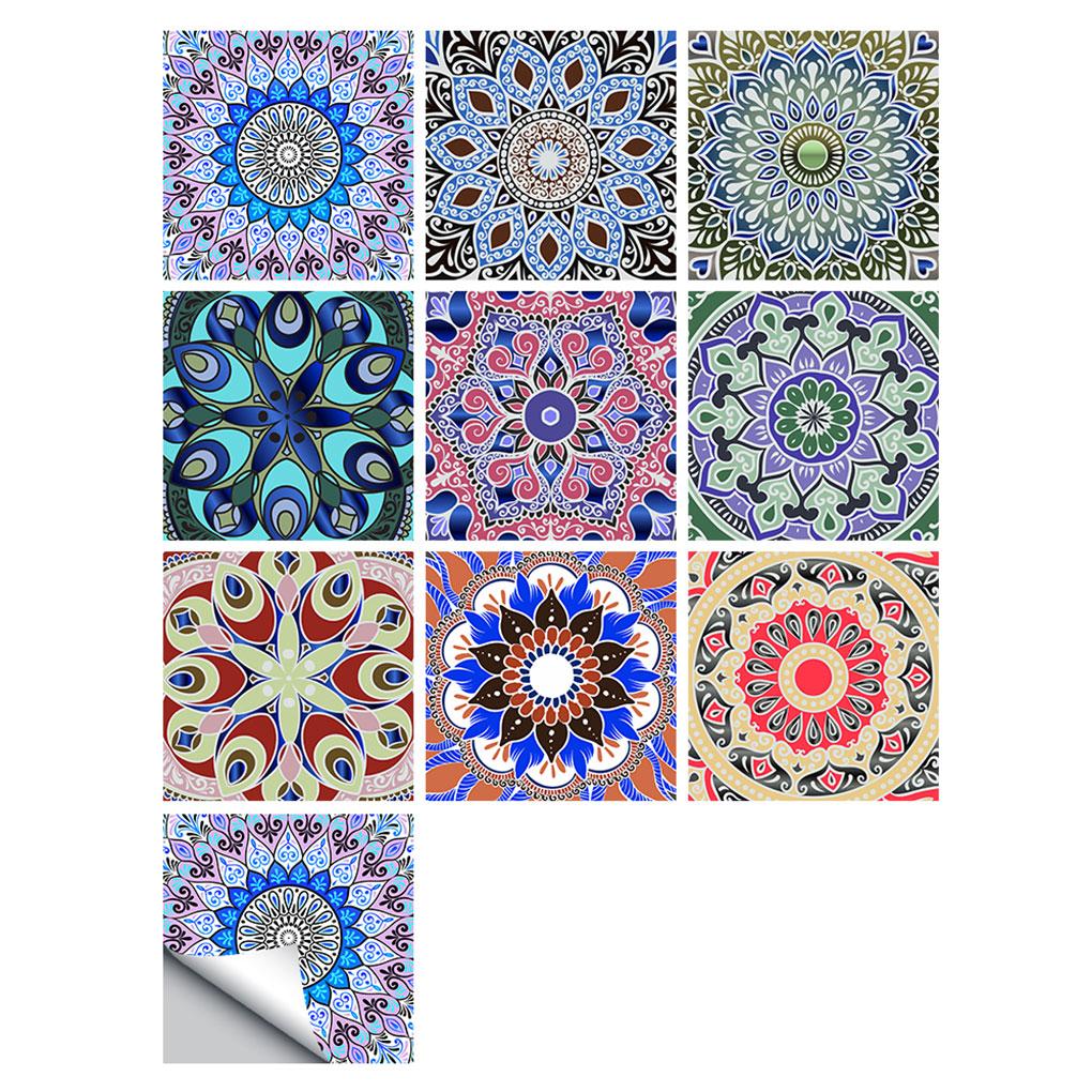 Płytka Ścienna Naklejka Ścienna Kwiatowa Mural Naklejka na Płytki Wodoodporna Samoprzylepna Naklejka na Płytki