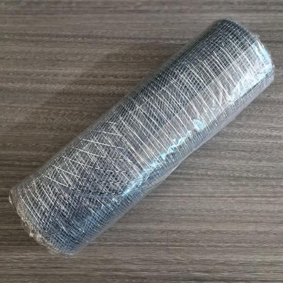 Christmas Poly Mesh Ribbon 10 Inch x 10 Yards Metallic Mesh Ribbon Foil Decorative Mesh Rolls for DIY Wreath Crafts Party Decoration