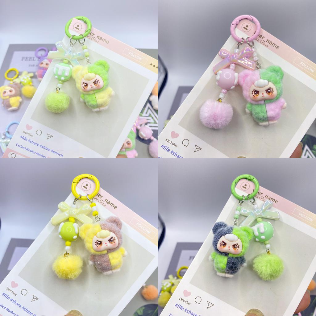 Cute Plush Keychain With Colorful Design For Girls Bag Accessories