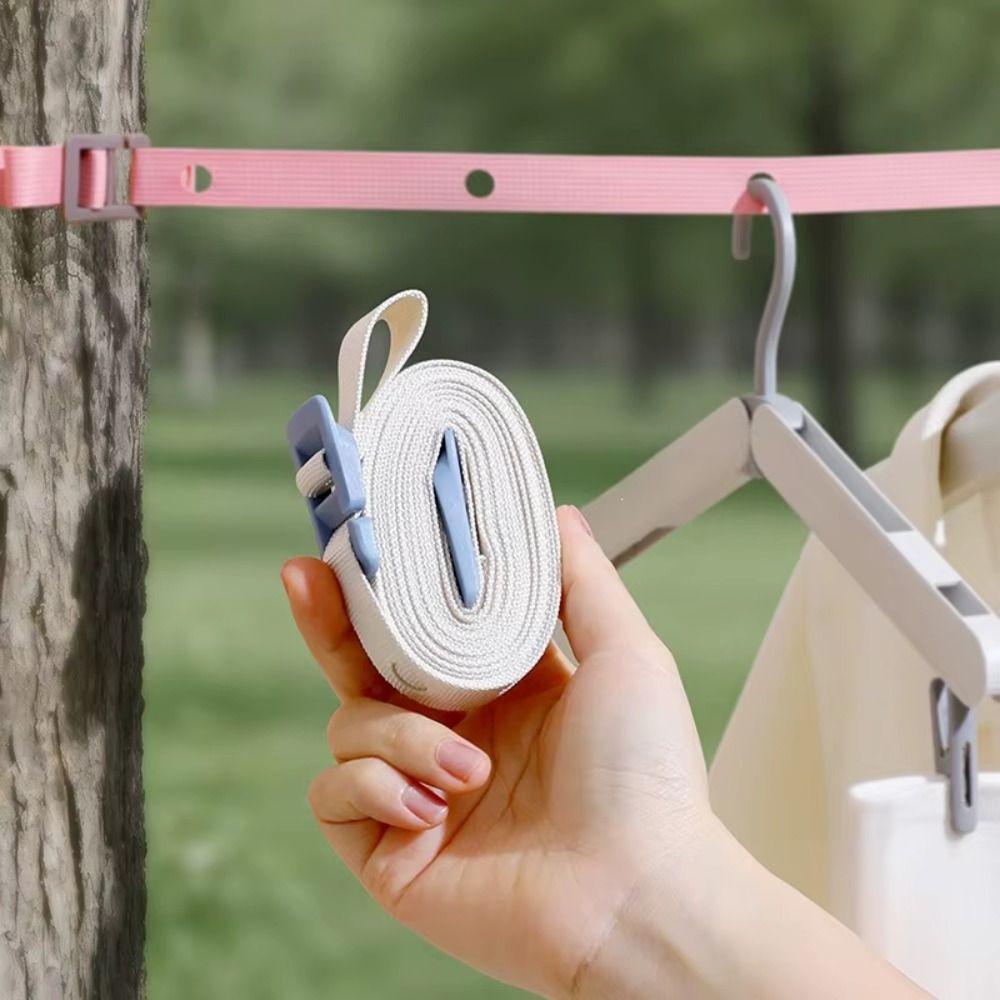 Adjustable Portable Storage Lanyard Windproof Travel Laundry Drying Line Outdoor Clothesline  Hotel