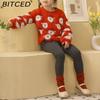 BITCED Autumn/Winter Christmas Collection Older Child's Knitted Sweater with Santa Claus Design Children's Pullover Christmas Jumper