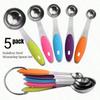 5 Piece Stainless Steel Measuring Spoons Set,   Spoon With Gap Set, Suitable For Dry And Liquid Ingredients - Kitchen Tools - Baking Supplies