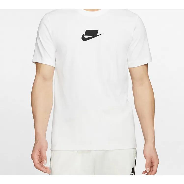 Nike T Shirts Men's White Crew Neck Moderate Straight Fit (Unisex) T-Shirts CQ5347 101